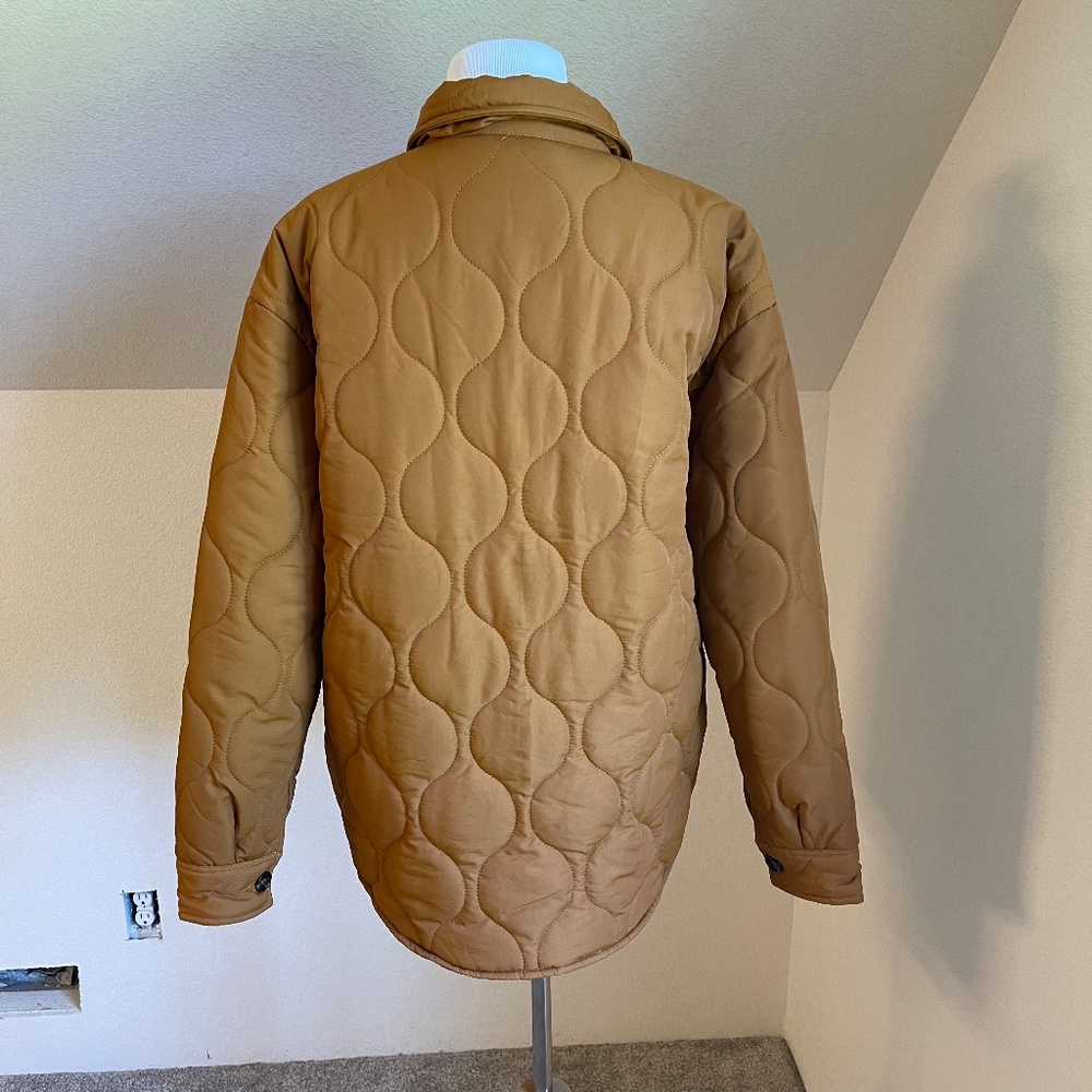 Staccato Camel Colored Collared Button Closure Qu… - image 5